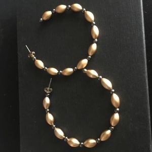 Gold Hoop Earrings, Vera Bradley 1-3/4" NWOT